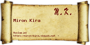Miron Kira névjegykártya